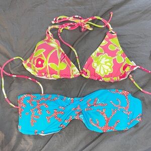 Lilly Pulitzer XS bikini tops bundle